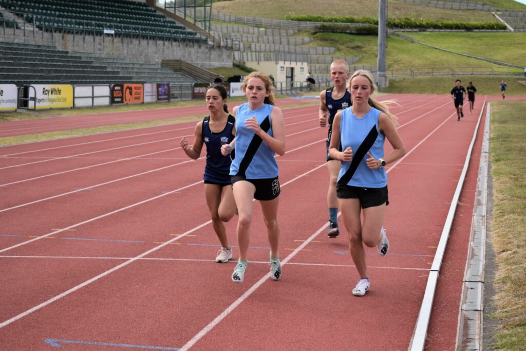 Whanganui Secondary School Athletics, 2022. Young womens' race at Cooks Gardens.