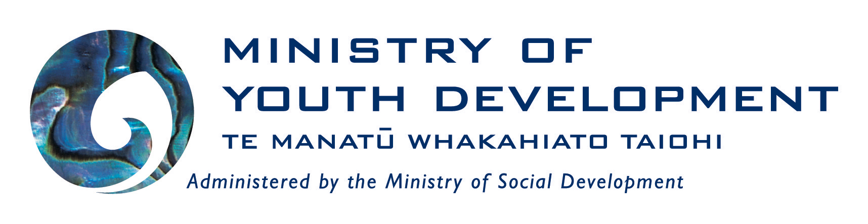 Ministry of Youth Development logo in full colour with paua icon