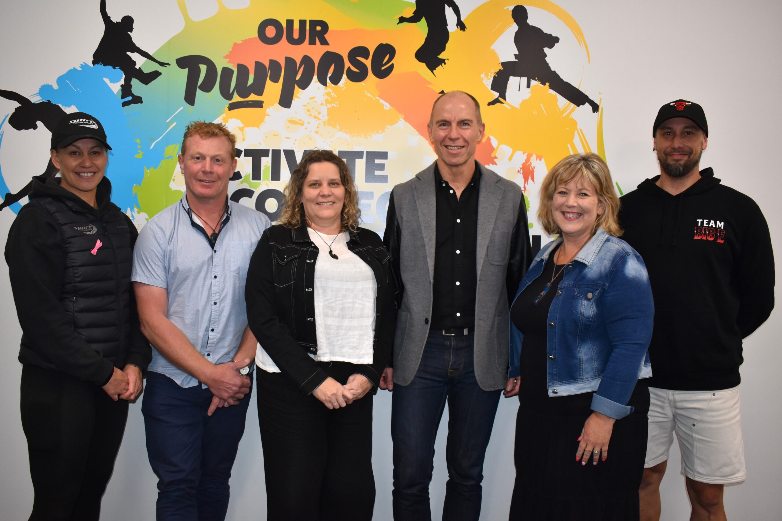 Sport Whanganui kaitakawaenga (mentors) with principals and Whanganui District Council mayor Andrew Tripe.